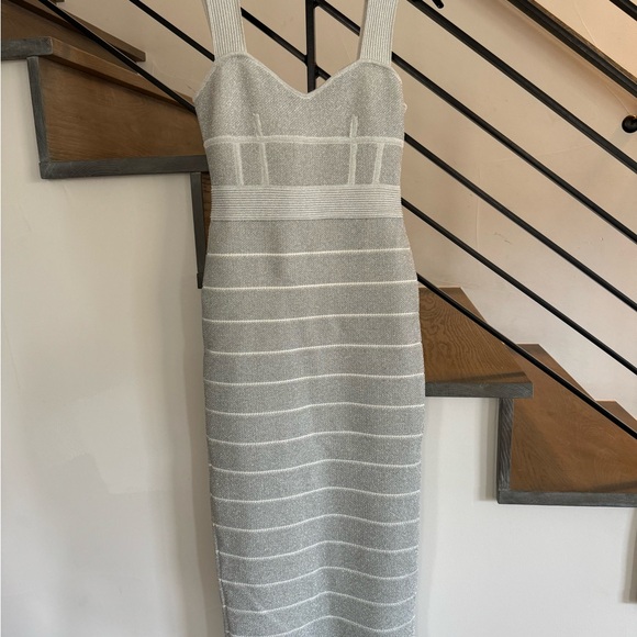 Hérve Léger Metallic Bandage Maxi Dress, Size S - Picture 4 of 8